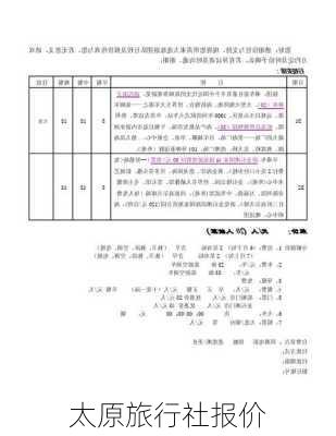 太原旅行社报价