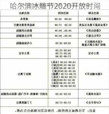 哈尔滨冰雕节2020开放时间