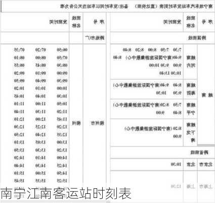 南宁江南客运站时刻表