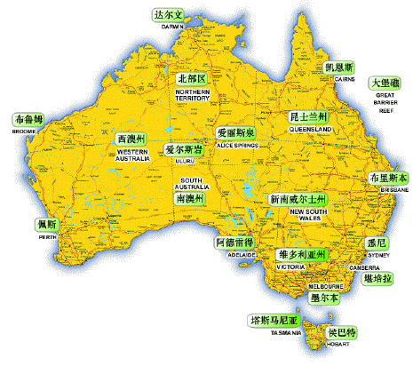 澳大利亚旅游地图